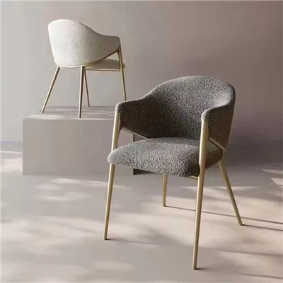 Chaise de salle à manger en velours avec pied doré
